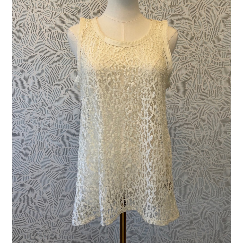 Banana Republic Heritage Collection Cream Ivory Floral Lace Sleeveless Top M